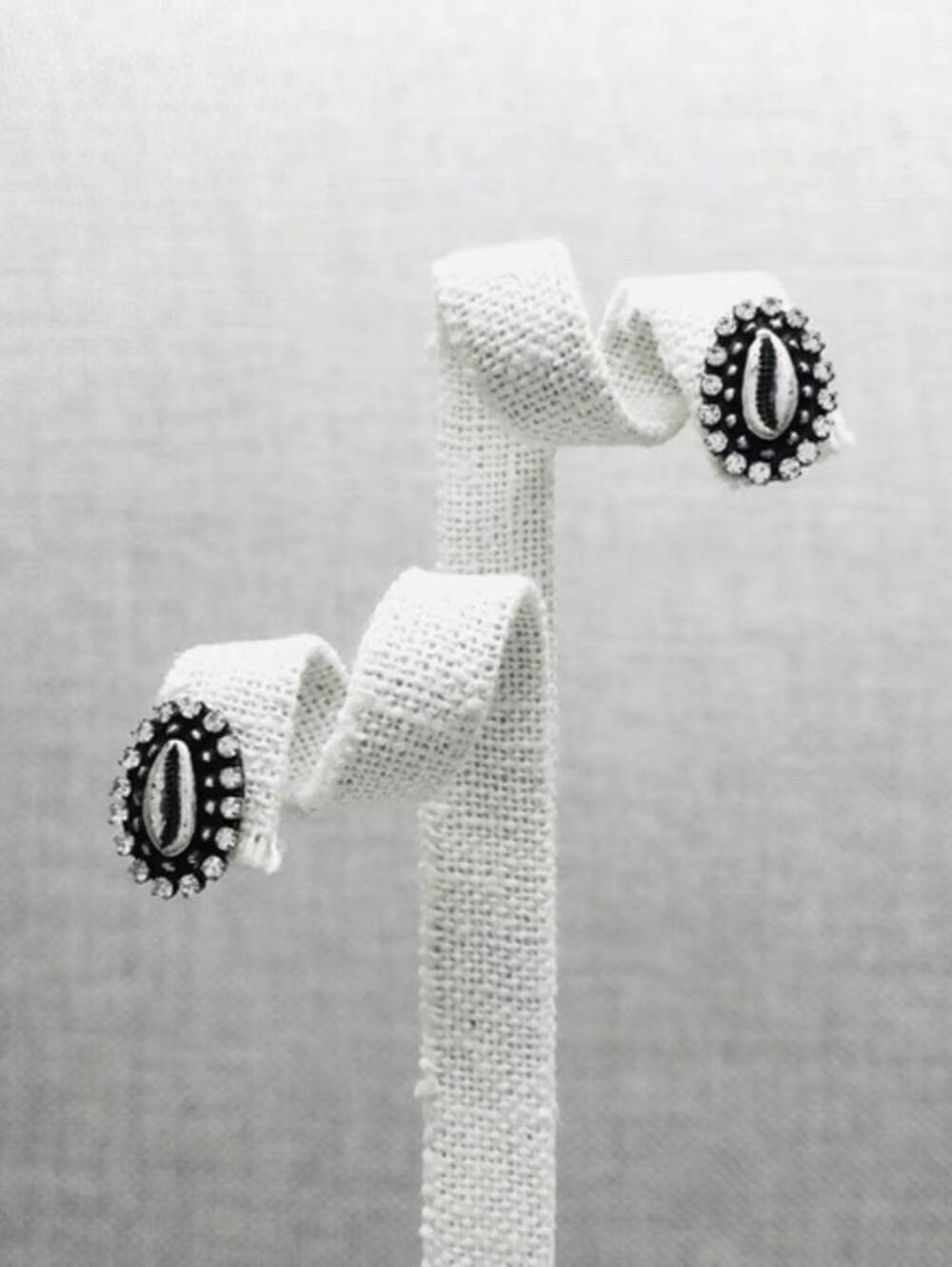 Dannijo Sea Shell Silver Stud Earrings